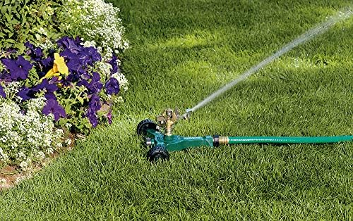 Orbit 56186N Lawn and Garden 1/2-Inch Brass Impact Sprinkler with Metal Wheel Base