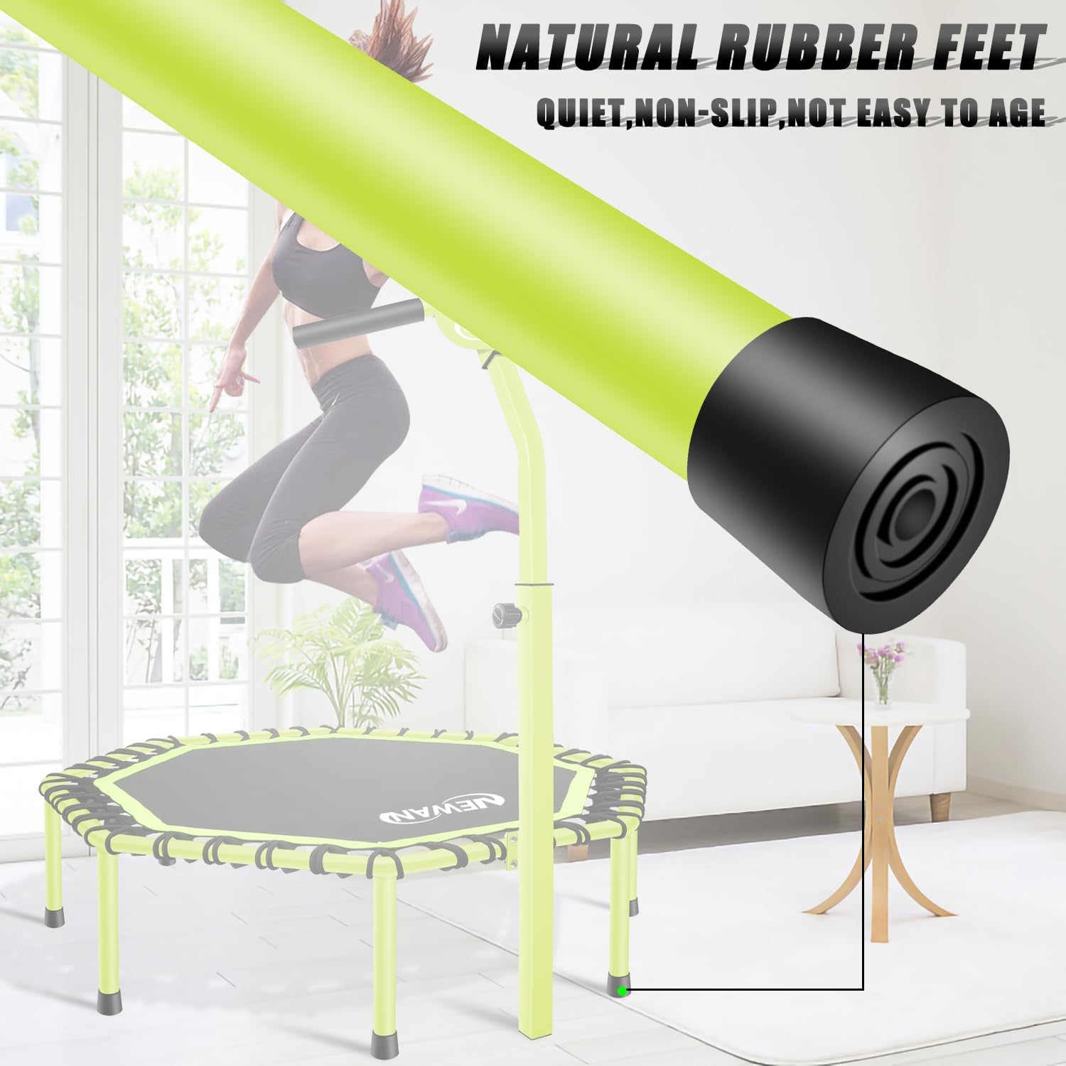 Newan 48" Fitness Trampoline with Adjustable Handle Bar