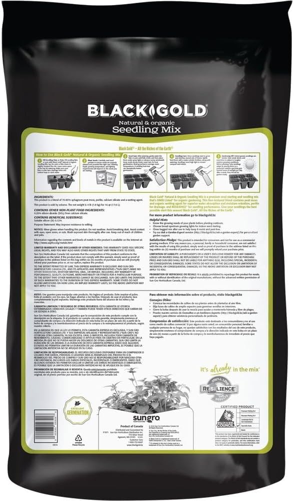 Black Gold Seedling Soil - Starter Soil for Planting Seeds - 16 Qt. - Modern
