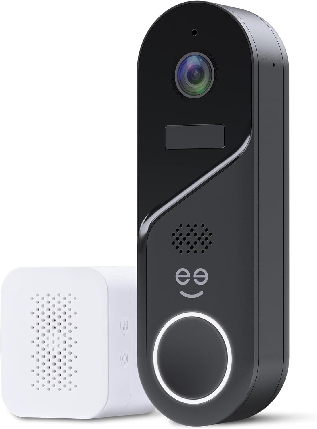 Geeni Halo 3MP Smart Video Doorbell Camera, Battery Powered or Hardwired | Includes plug-in chime, 2K HD video, 2-way audio, night vision