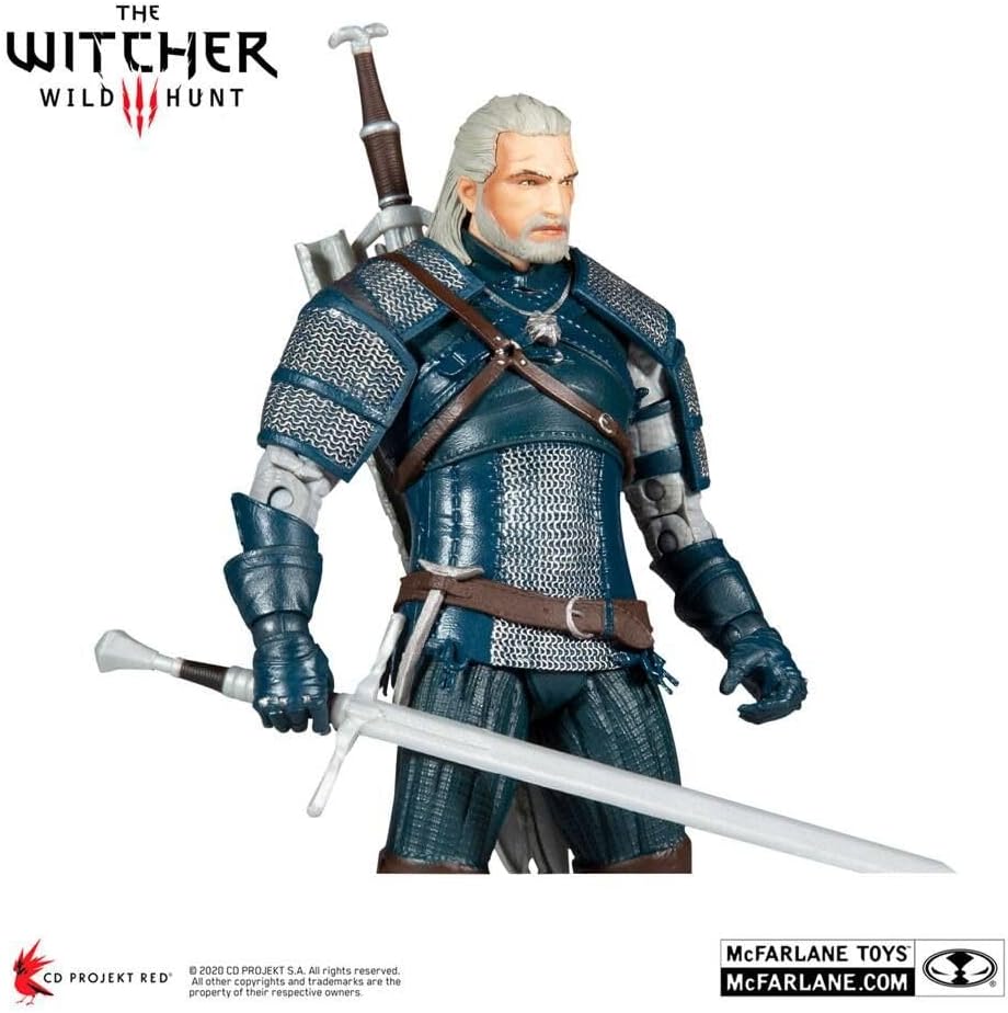 McFarlane Toys The Witcher Geralt of Rivia (Viper Armor: Teal) 7" Action Figure with Accessories