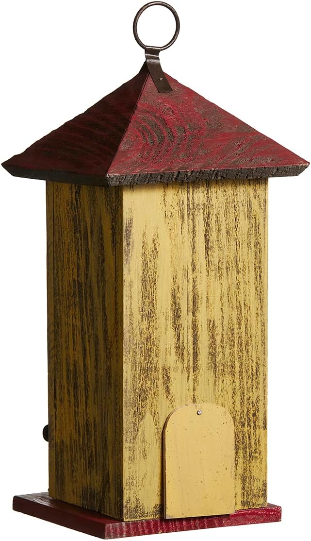 Glitzhome 14" H Hanging Distressed Wooden Church Birdhouse Garden Decor