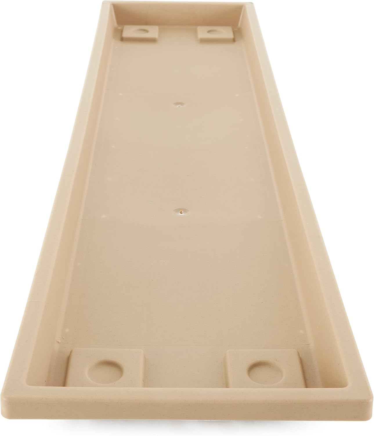 HC Companies Farmhouse Venetian 30 Inch Rectangular Flower Box Plant Saucer Drip Tray, Sandstone Tan, 12 Pack