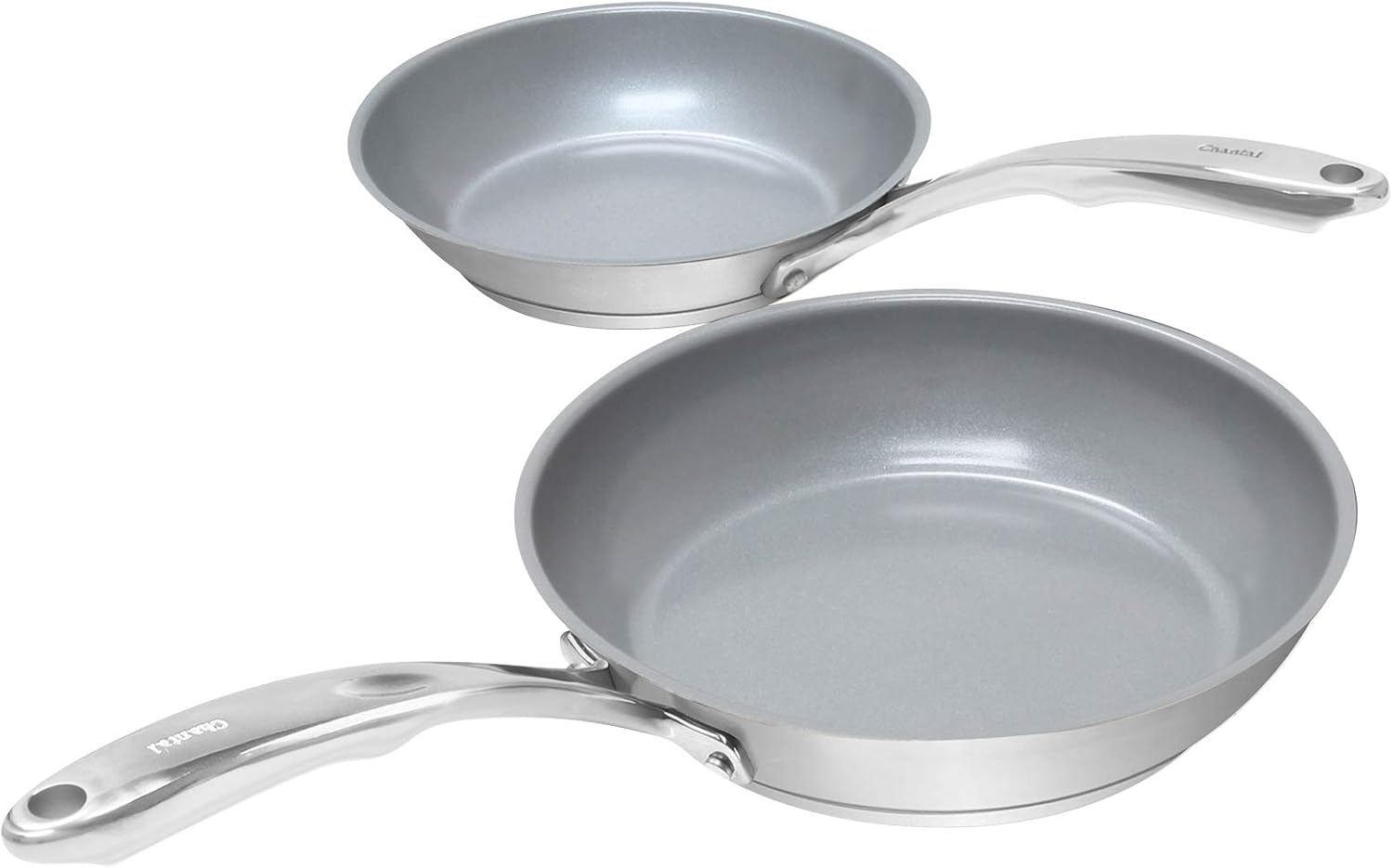 Chantal Induction 21 Steel 1 quart NonStick Saucepan with Tempered Glass Lid, Ceramic Non Stick, Brushed Stainless Steel