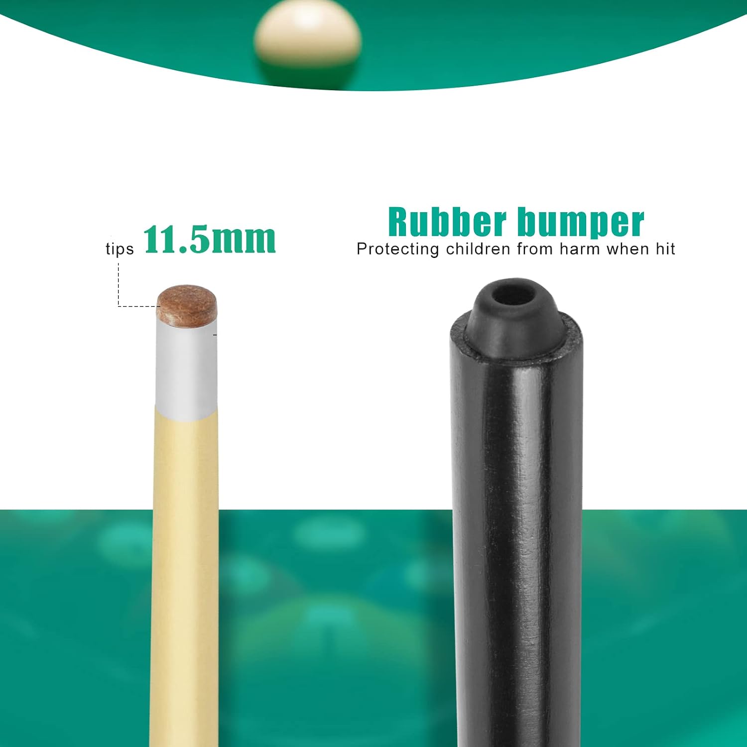 2 Pieces 19Inch Mini Cue Stick Pool Cue Hardwood Billiard Cue Stick for Kids