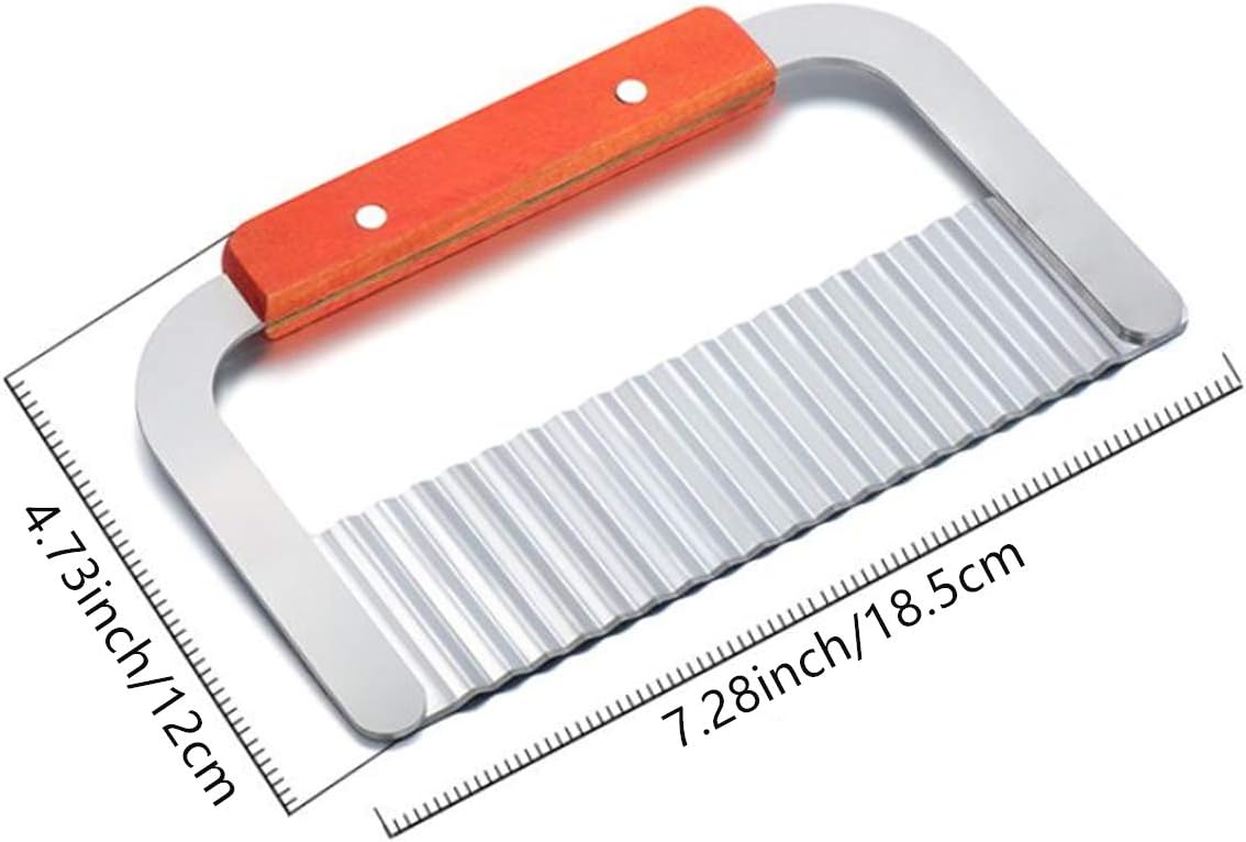 Crinkle Cutter, French Fry Cutter for Potatoes, Upgraded Stainless Steel Blade
