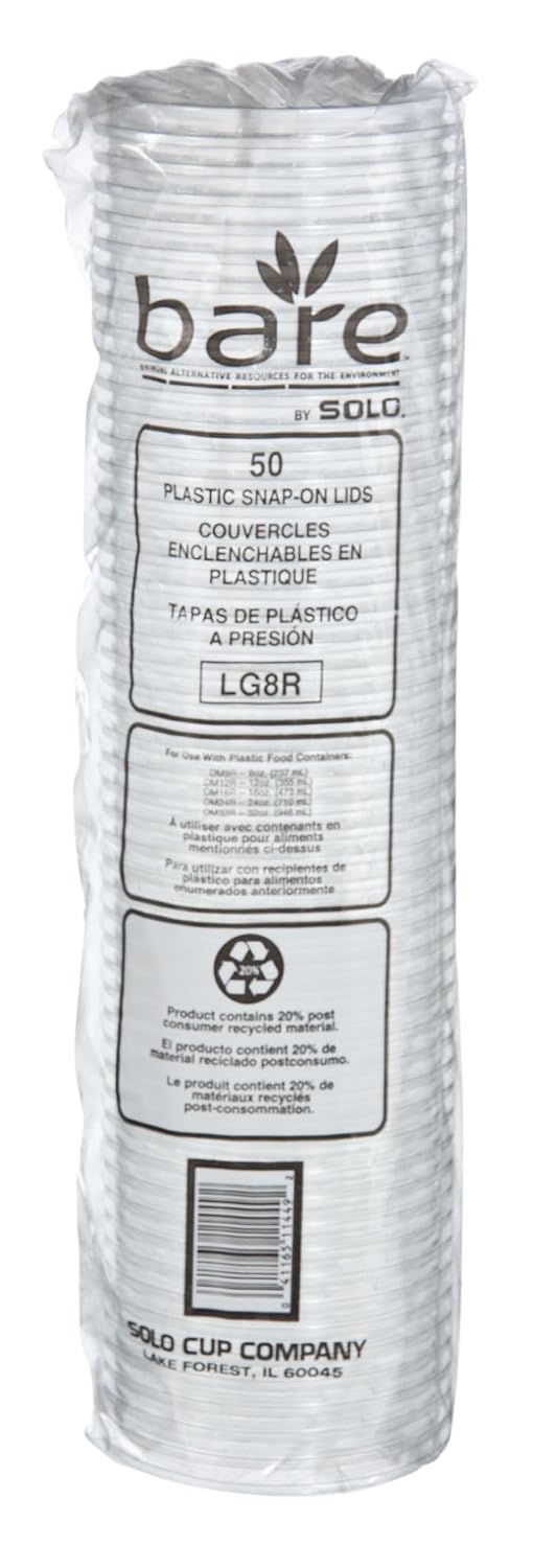 Solo LG8R-0090 Clear Overcap Lid Fits 8-32 oz PET Plastic Deli Container (Case of 500)