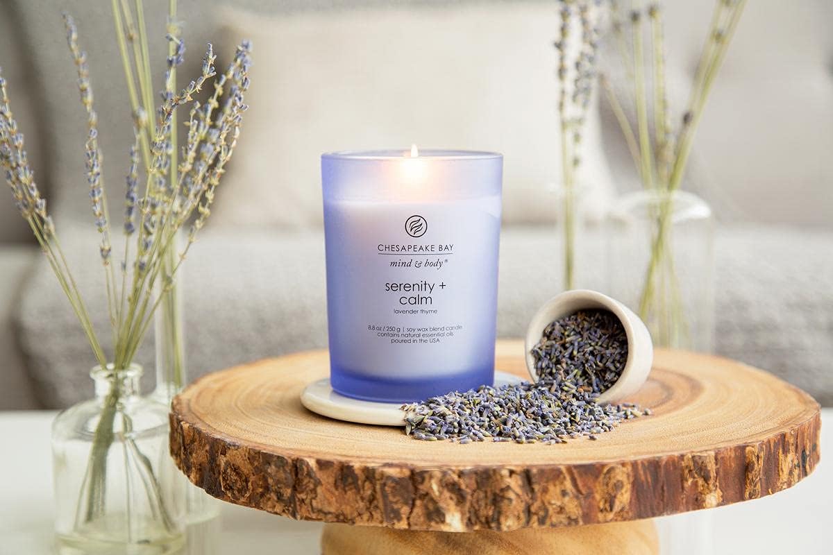 Chesapeake Bay Balance + Harmony Scented Candle Water Lily Pear Fragrance 50 Hours Burn Time Warm & Decorative Soy Wax Blend