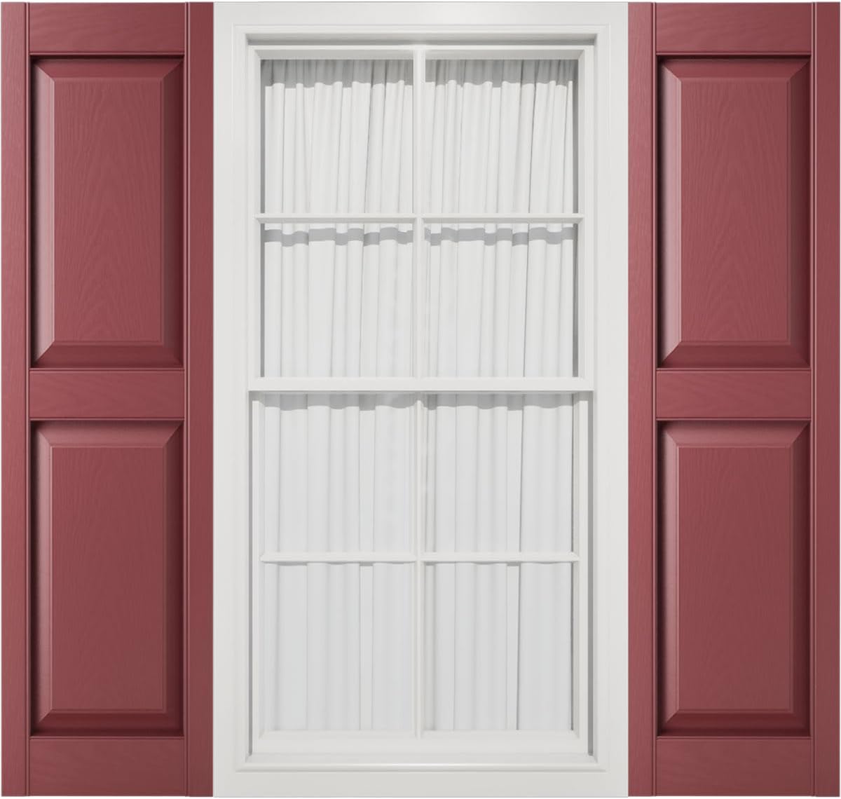 Mid America 00021247002 Standard Size Williamsburg Double Panel Vinyl Shutters, w/Installation Shutter-Lok's & Matching Screws (Per Pair), 002, 12"W x 47"H, Black