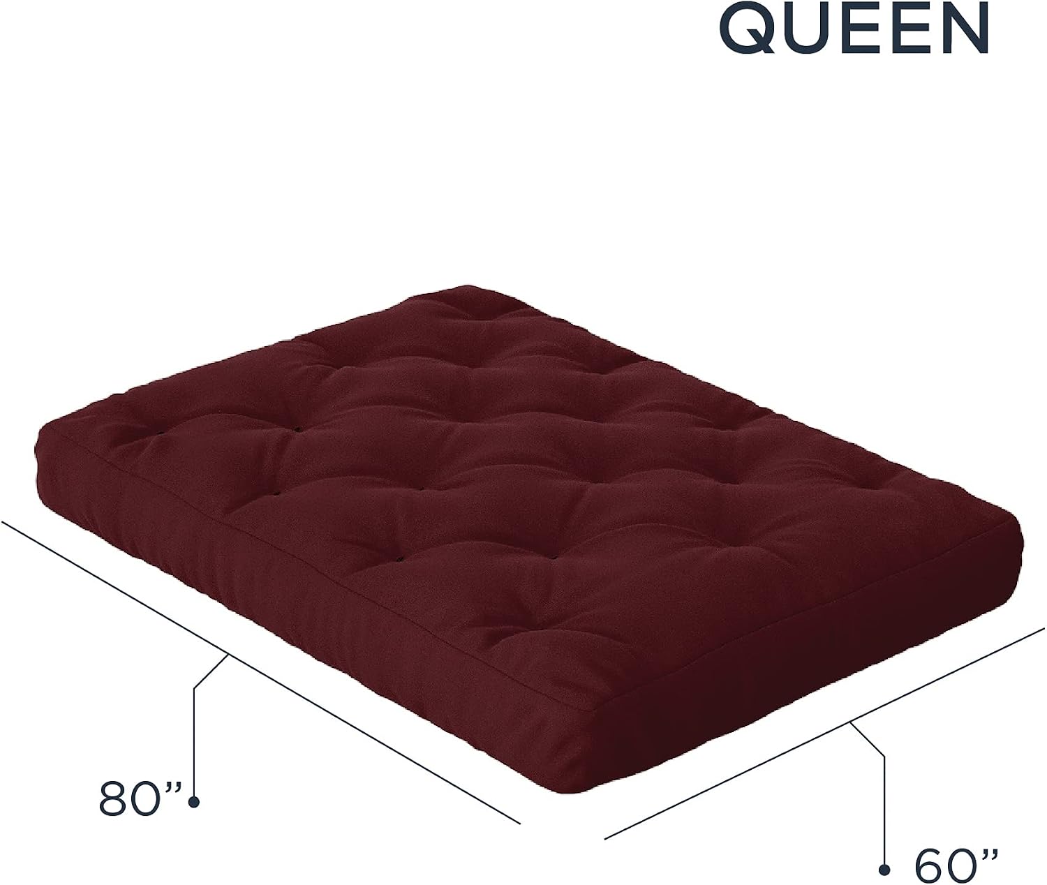 Royal Sleep Products by The Futon Factory 12 inch Foam Futon Mattress - Solid Black Fabric - Full Size - CertiPUR Certified Foams - Made in USA - (Frame not Included)