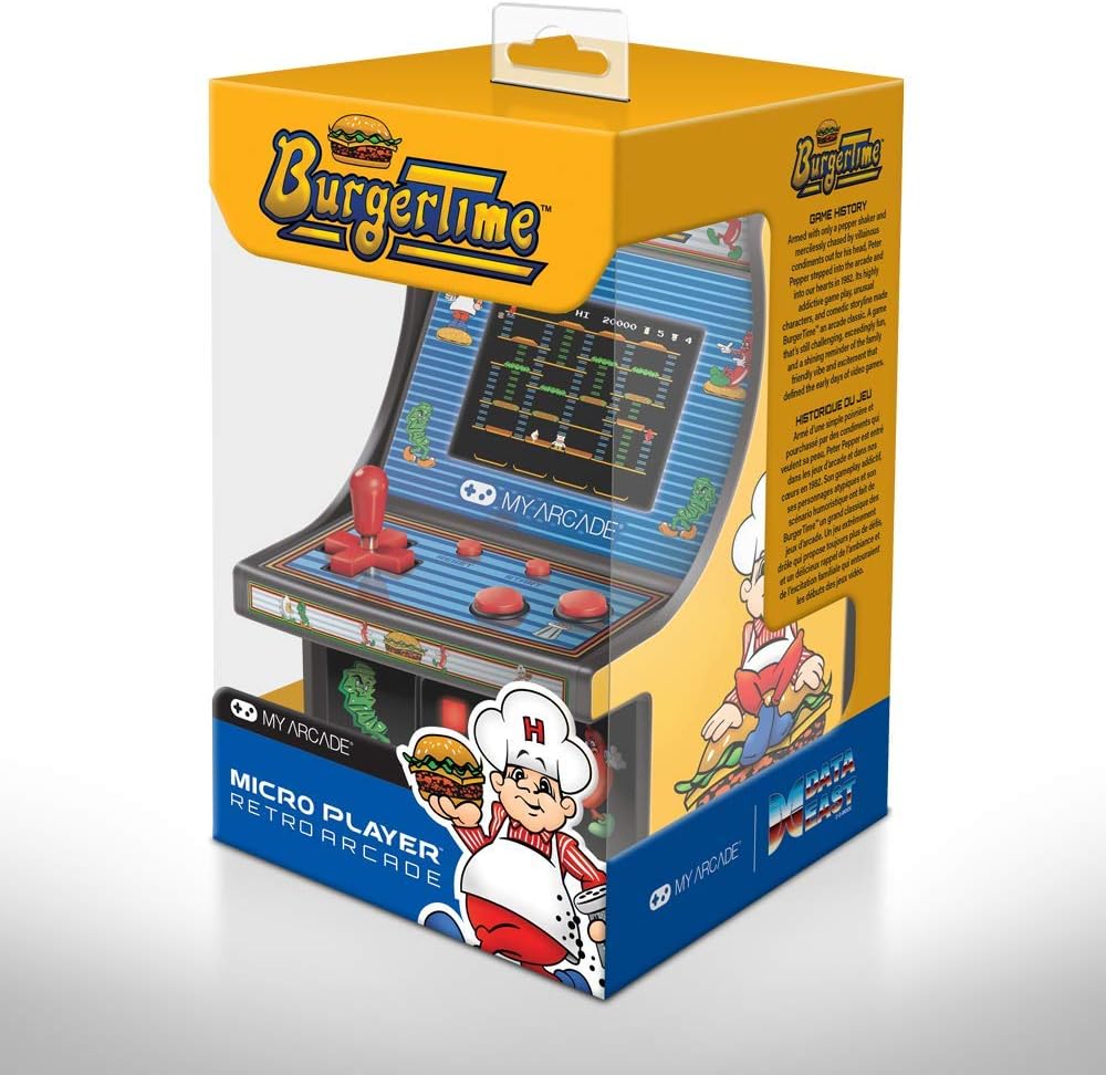 My Arcade Micro Player Mini Arcade Machine: Galaga Video Game, Fully Playable, 6.75 Inch Collectible, Color Display, Speaker, Volume Buttons, Headphone Jack - Electronic Games