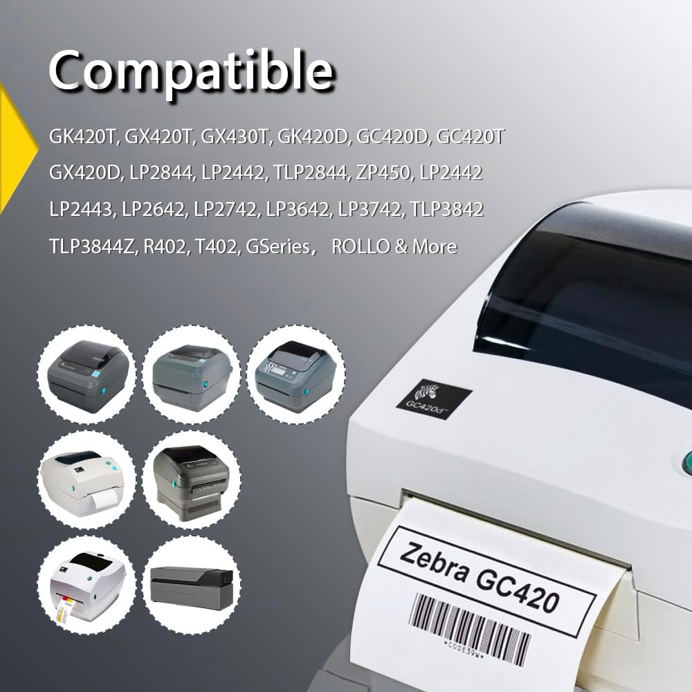 BETCKEY - 4" x 6.5" (102 mm x 165 mm) Large Shipping Labels & Multipurpose Compatible with Zebra & Rollo Label Printer,Premium Adhesive & Perforated [10 Rolls, 2500 Labels]