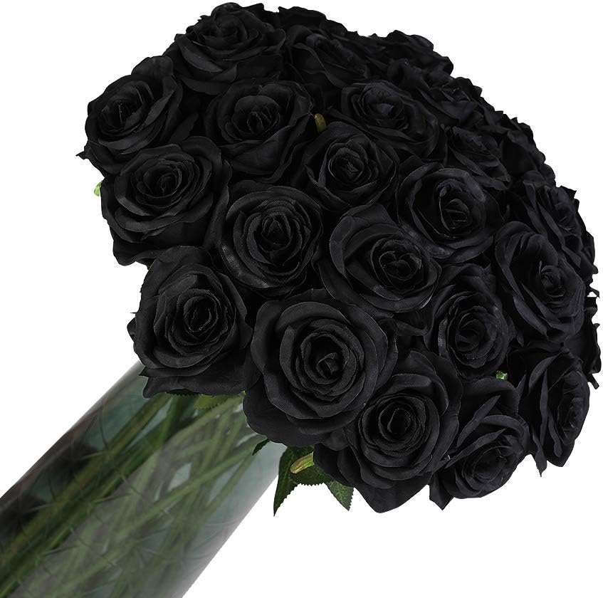 12 PCS Artificial Flowers Roses Silk Flowers Fake Long Stem Artificial Roses for Home Wedding Decorations (Yellow)