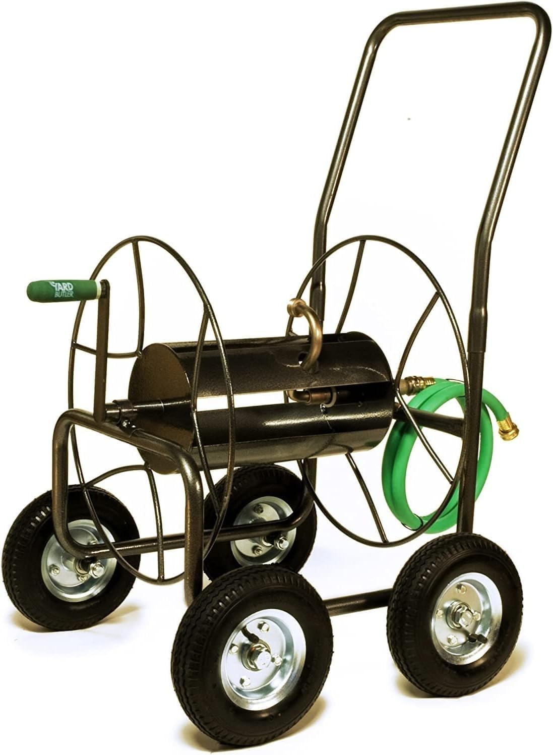 Yard Butler Hose Cart, Metal Hose Caddy, 2 Wheels, 200 Feet | Wheeled Metal Hose Cart Caddy, Suitable for Gardens, Lawns, Fields, and Outdoors, Durable Construction