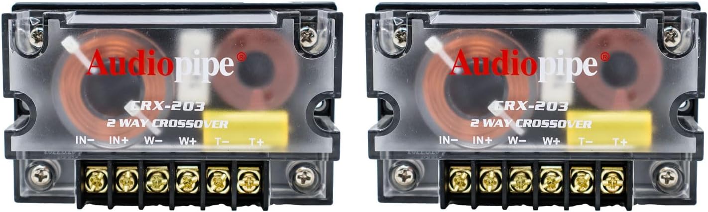 300 Watts 2 Way Crossover - (2 Pack) Passive Car Audio Speaker Tweeter Mids and Highs CRX-203