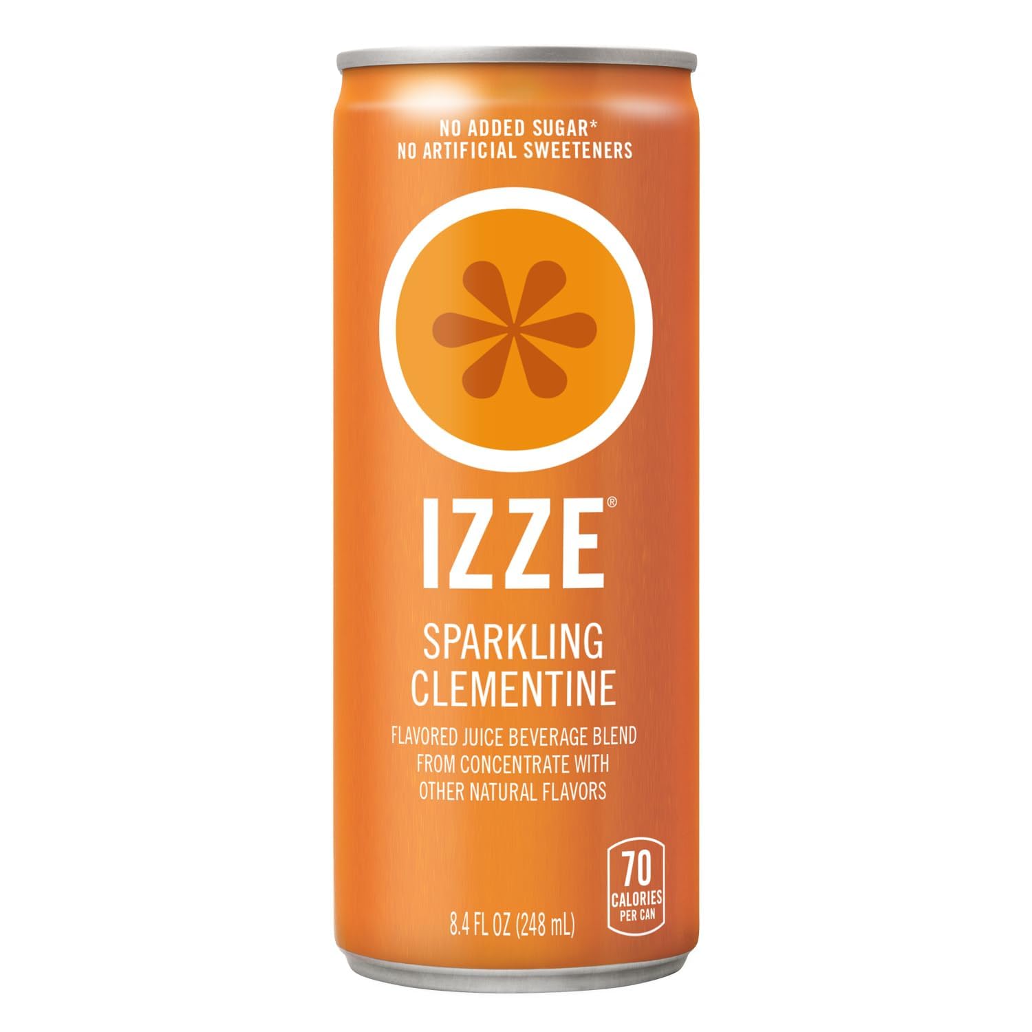 IZZE Sparkling Water Juice Beverage Blend, Pineapple, No Sugar Added, 8.4 FL OZ, 24 Cans