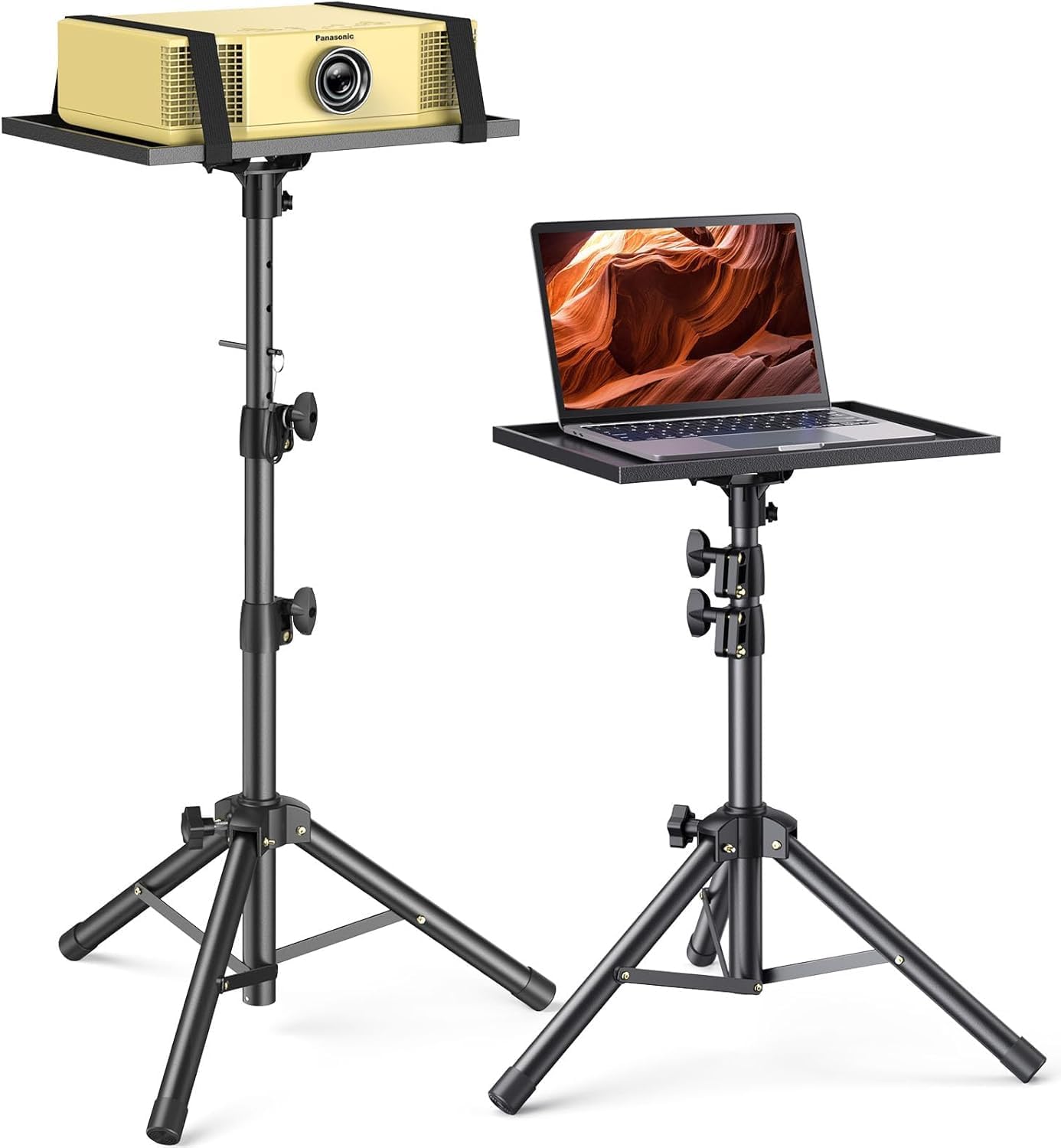 AMADA Projector Stand, Laptop Stand with Adjustable Height 22 to 36 inch, Heavy Duty Projector Mount as DJ Racks, Portable Projector Tripod Stand