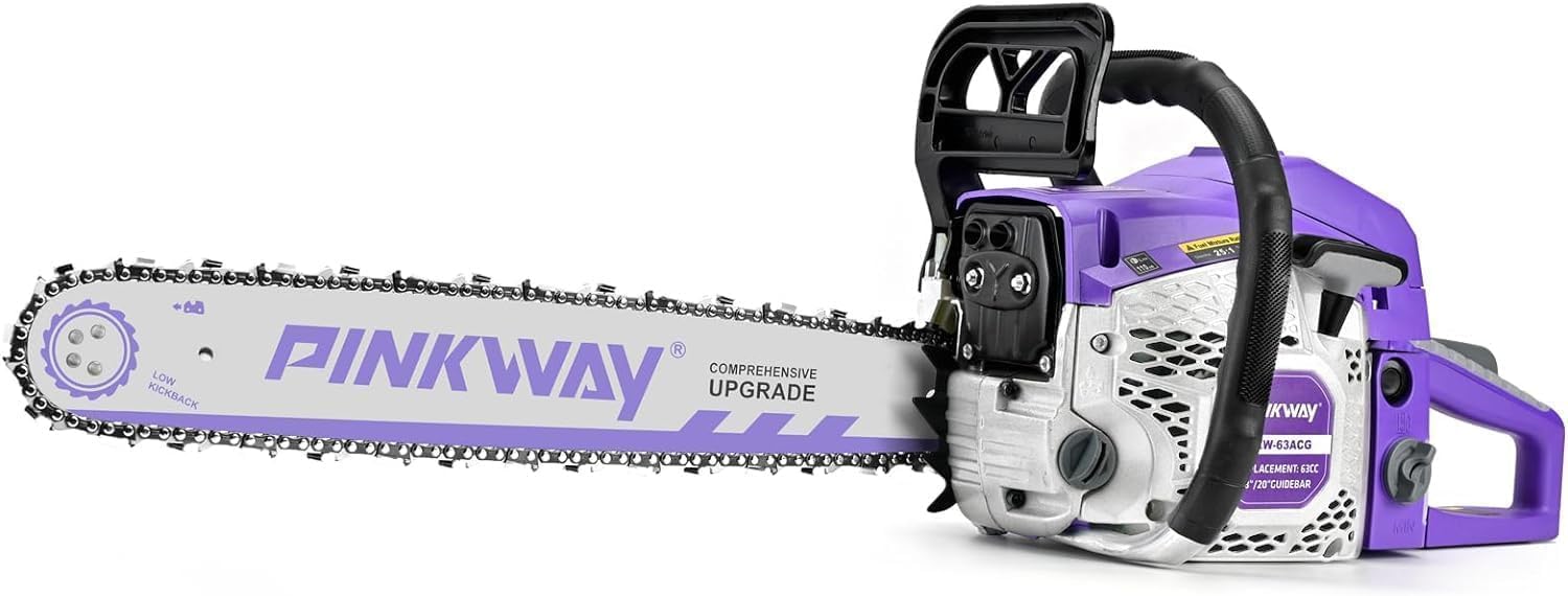 2-cycle 63CC Chainsaw Saw Gas Powered 20" Chain Saws Cordless Petrol Saw Handheld Chainsaw for Cutting Wood Trees Branches (63ACK)