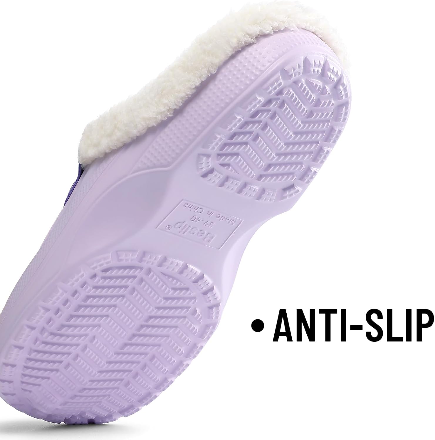 Beslip Fur Lined Clogs for Women & Men Fuzzy Slippers with Memory Foam