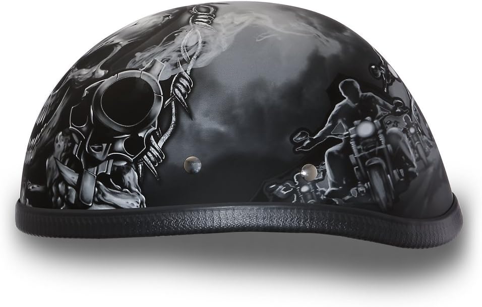Daytona Helmets Graphics Bicycle Helmets for Men - Novelty Half Helmet with Breathable Liner - Retro Skull Cap – Eagle Headgear with Head Wrap