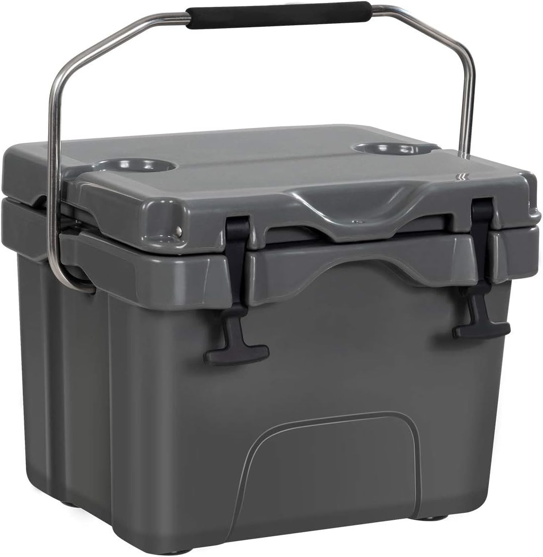 Goplus 16 Quart Cooler, 24-Can Capacity Ice Chest with 2 Cup Holders, 3-5 Days Ice Retention, Portable Insulated Ice Box for Camping