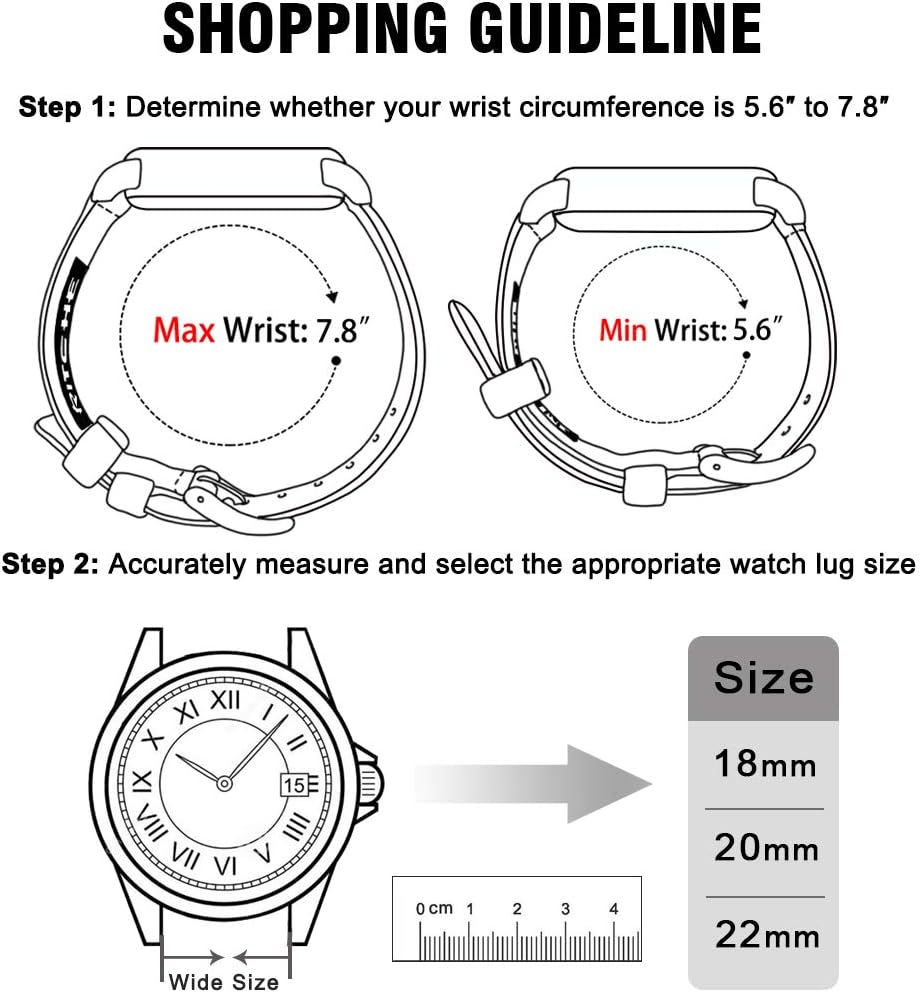 Ritche Christmas Gift Canvas Vintage Quick Release Watch Band 18mm 20mm 22mm 24mm Replacement Watch Straps for Men Women, White Elephant Gifts, Stocking Stuffers for Men, Father's Day gifts