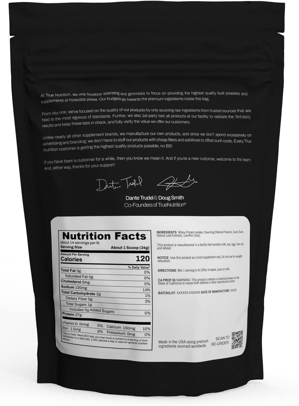 True Nutrition Whey Protein Isolate, Unflavored, 1lb | Cold-Filtered, 30g Protein per Serving, Unsweetened, No Additives, Keto, Gluten Free, Lactose Free, Non-GMO