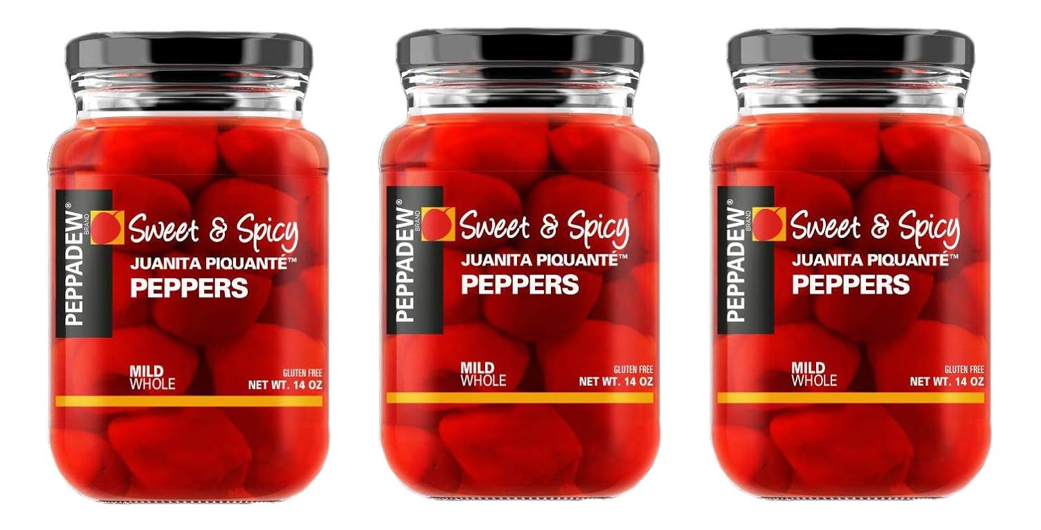 PEPPADEW Sweet Piquant Peppers, 14 Ounce (Pack of 3)