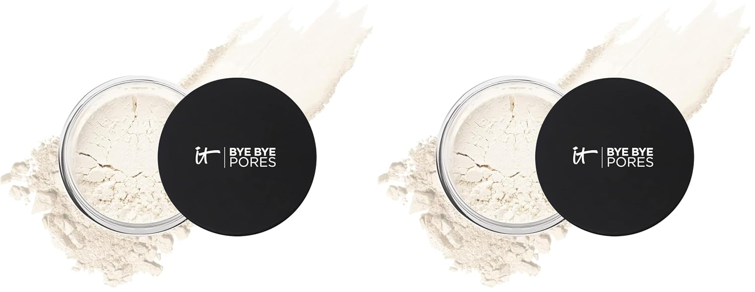 IT Cosmetics Bye Bye Pores – Poreless Finish Loose Setting Powder Makeup – Translucent Blurring Face Powder for All Skin Tones – with Peptides, Silk, Collagen & Antioxidants – 0.23 oz