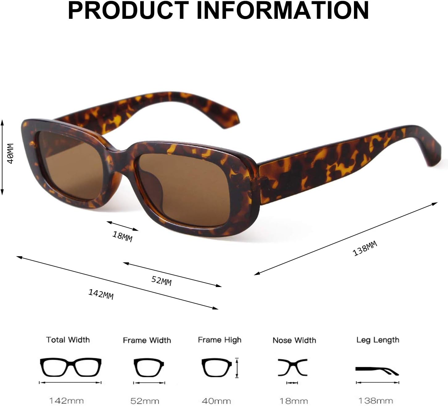 BUTABY Rectangle Sunglasses for Women Retro Driving Glasses 90’s Vintage Fashion Narrow Square Frame UV400 Protection