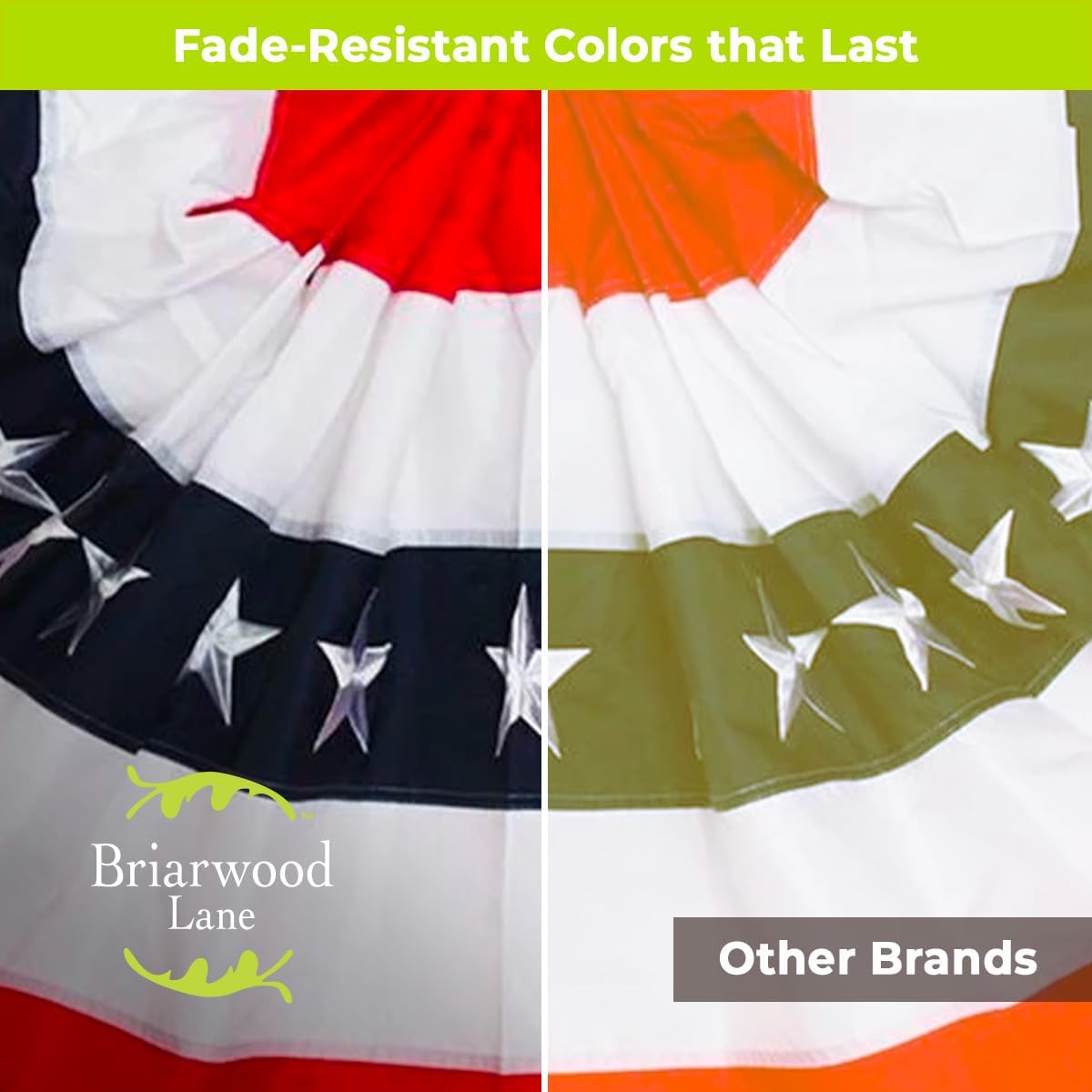 Briarwood Lane 4th of July Bunting 48" X 24 Tea Stained Patriotic For 4th of July Bunting