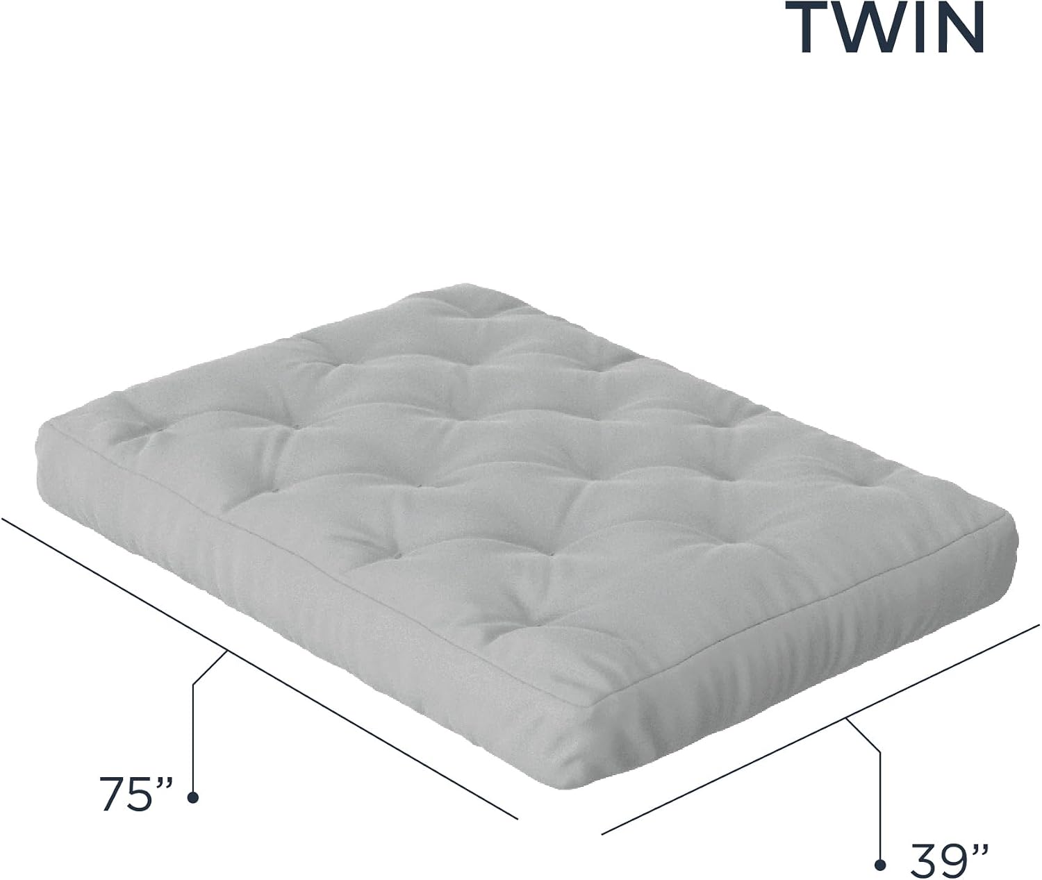 Royal Sleep Products by The Futon Factory 12 inch Foam Futon Mattress - Solid Black Fabric - Full Size - CertiPUR Certified Foams - Made in USA - (Frame not Included)