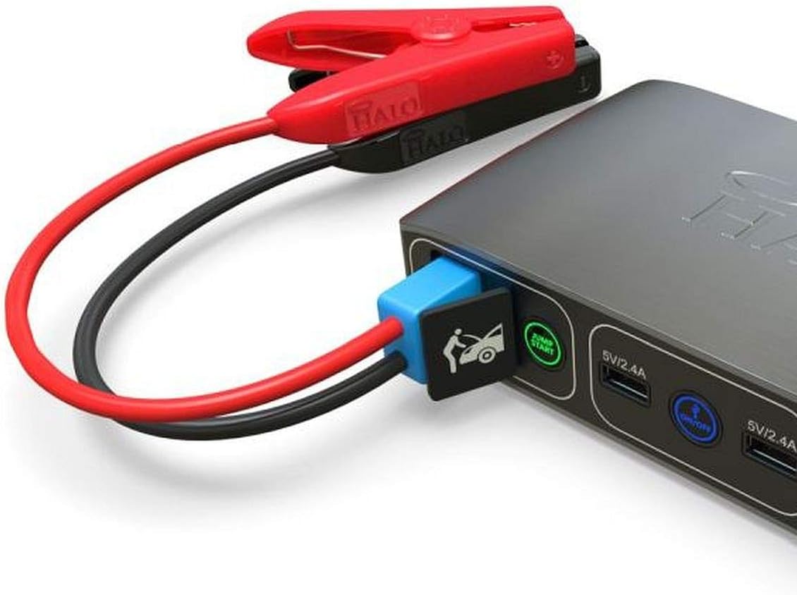 HALO Bolt Mini Jumper Cables, Easy-to-Use Replacement Cables for HALO Portable Jump Starters