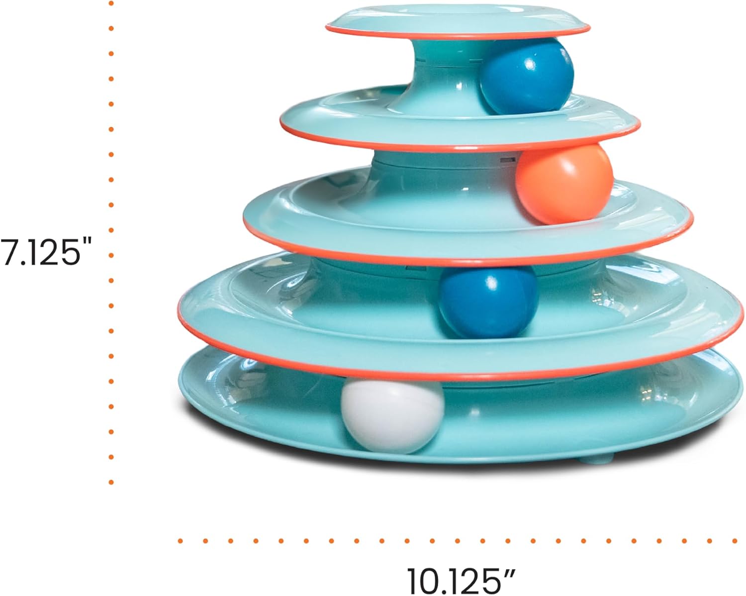 Catstages Tower of Tracks Cat Toy – 3-Level Track Tower with 6 Balls, Interactive Cat Toy for Indoor Enrichment