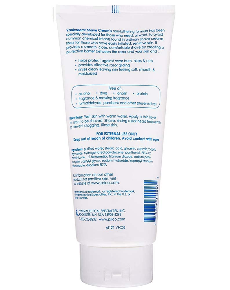 Vanicream Shave Cream for Sensitive Skin, 6oz, 2-Pack