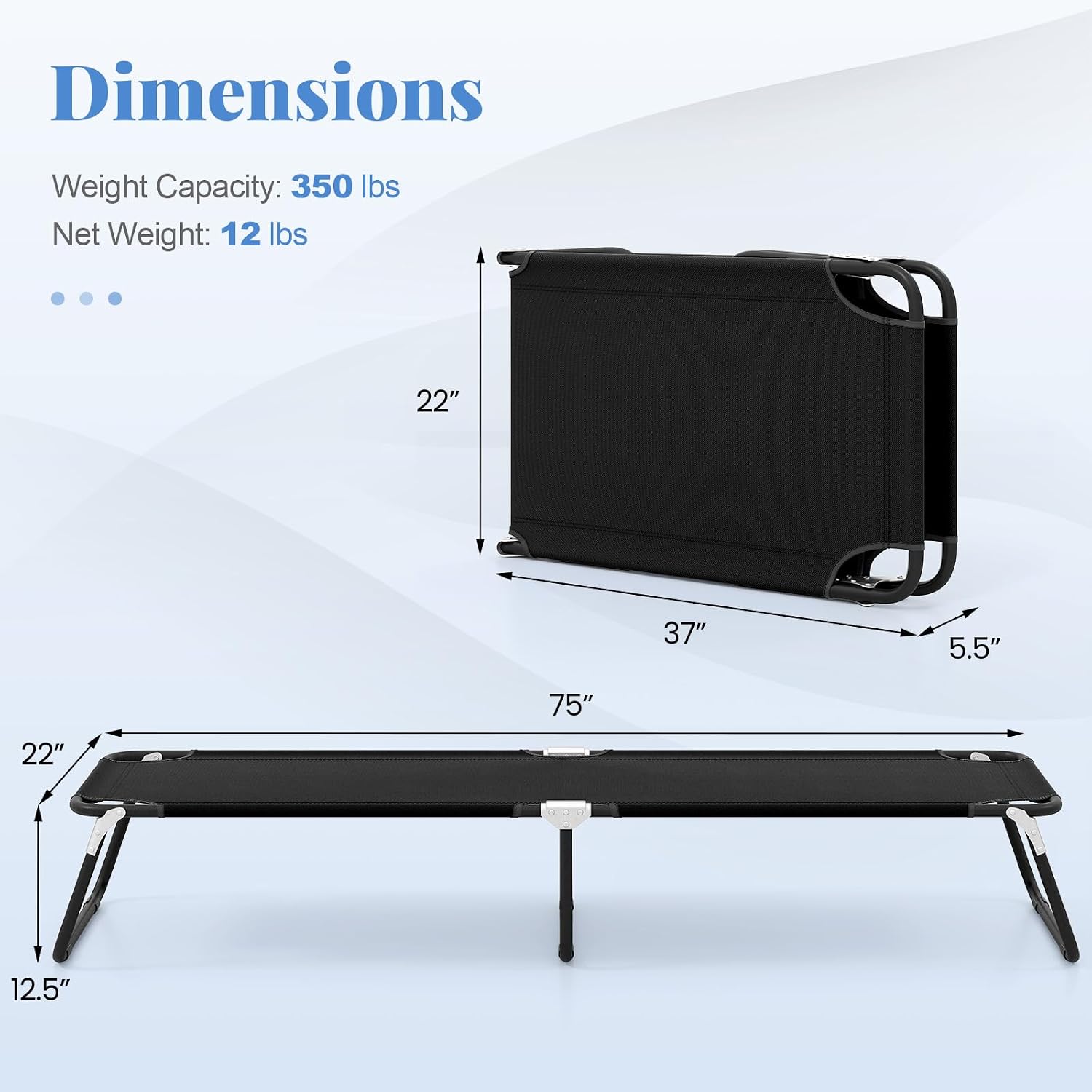 Goplus Folding Camping Cot, Sleeping Cots for Adults Kids