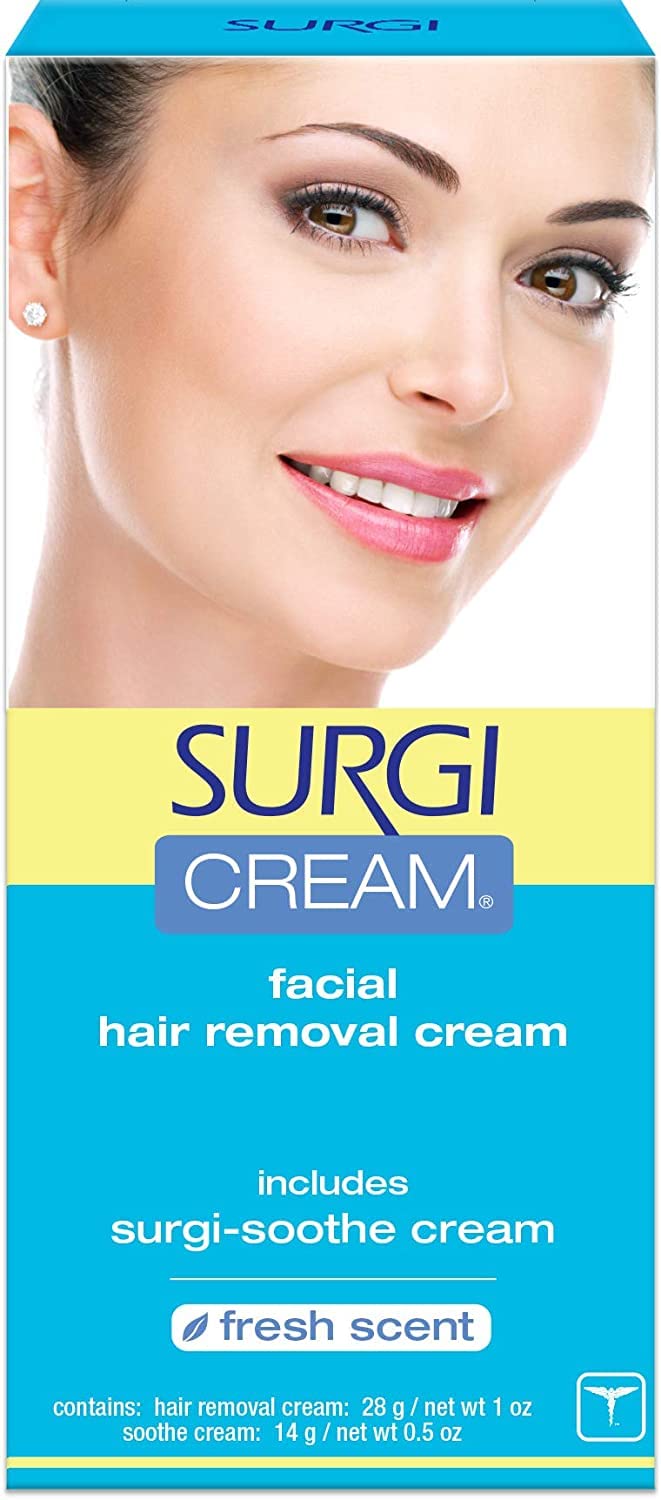 Surgiwax Facial Hair Removal Cream for Women – Depilatory Cream for Face, Neck, & Sensitive Skin, Professional Hair Remover, 1 oz