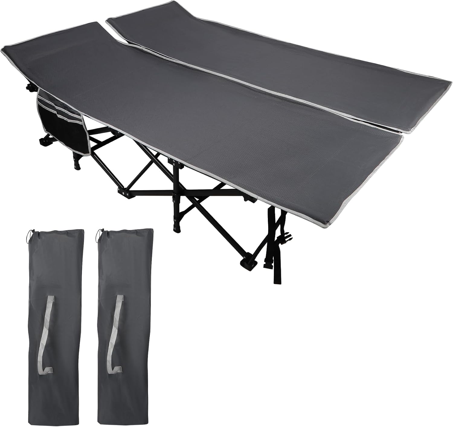 REDCAMP Oversized Camping Cots for Adults 500lbs, 33.5'' Extra Wide Tall Sleeping Cots Heavy Duty, XL Cots Portable for Outdoor Indoor Office