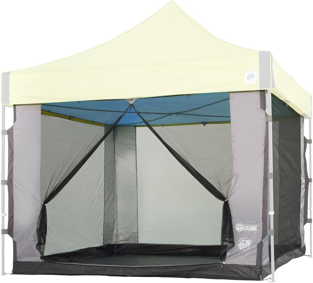 E-Z UP Cube Mesh Canopy Screen Room, Fits 10' x 10' Straight Leg Shelters Eclipse, Enterprise, Pyramid, Vantage Canopies (Shelter NOT Included