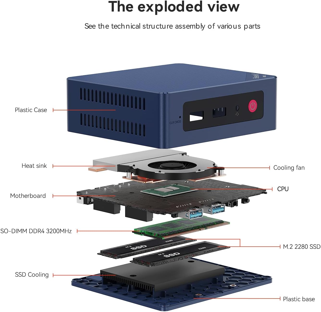 Beelink Mini PC, MINI S12 Intel Lake N95 4C/4T, 8GB DDR4 RAM 256GB SSD