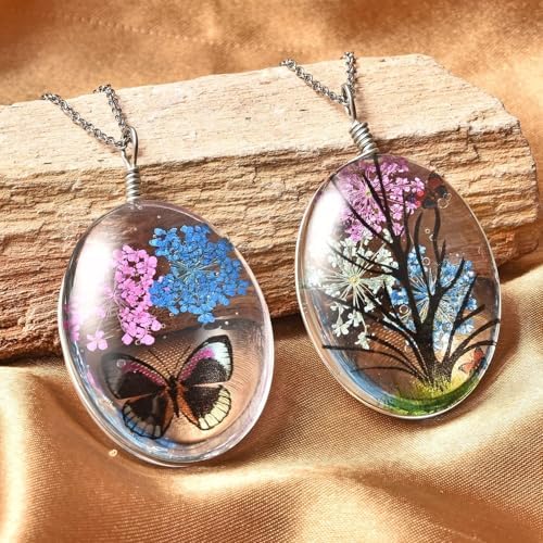 Chain of 2 Pendant Necklace Steel Set Size 24" (ButterflyOwlButterfly2)