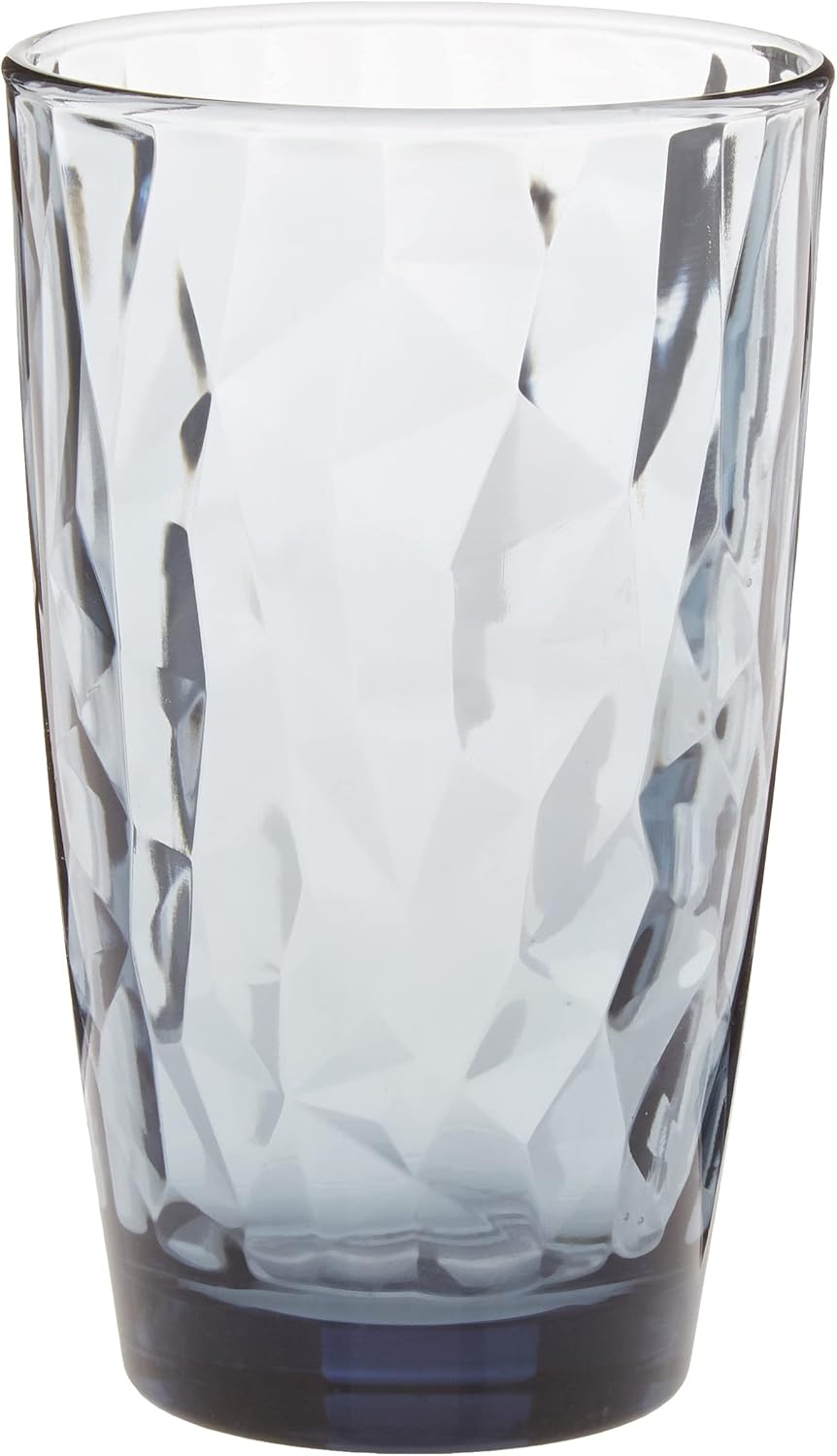 Bormioli Rocco Diamond Cooler Glasses, Ocean Blue, 16 oz, Set of 6