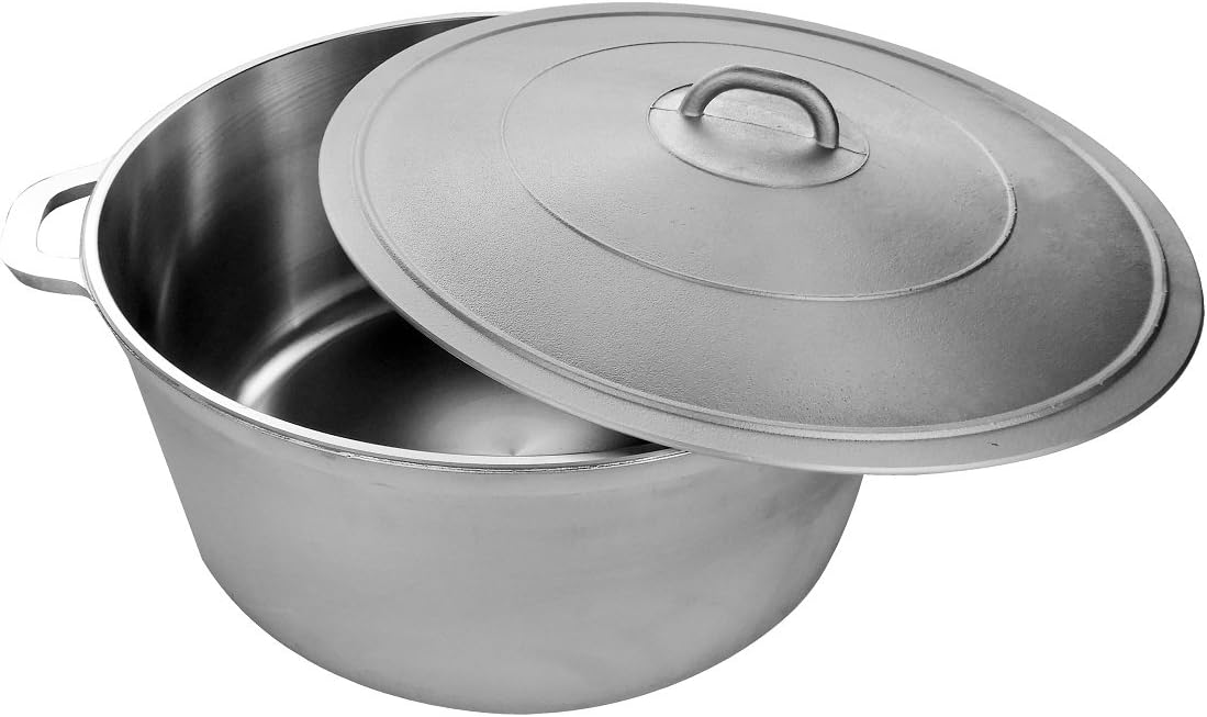 Uniware 9900 Super Quality Aluminum Caldero,Dutch Oven, 51 QT,Silver (55cm (21.7-Inch))