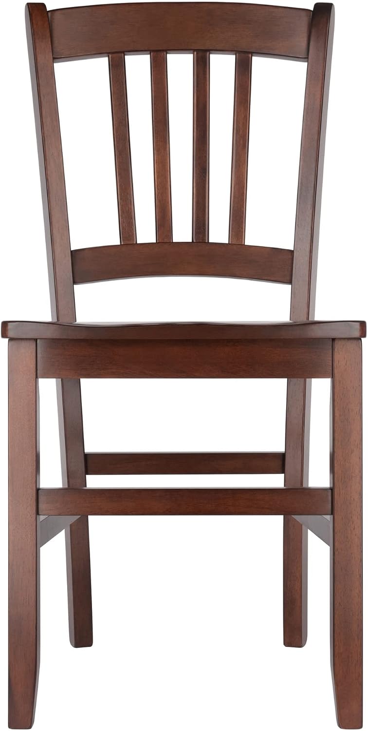 Winsome Madison Seating, Walnut Medium | Classic Backed Kitchen & Dining Room Chairs, Simple & Elegant Home Seating Solution, Great for Office