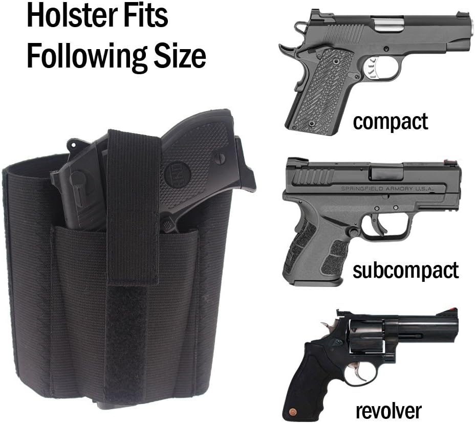 Ankle Holster with Padding for Concealed Carry with Elastic Secure Strap Pistol Concealment for Women Men Fits for Small to Medium Frame Pistols and