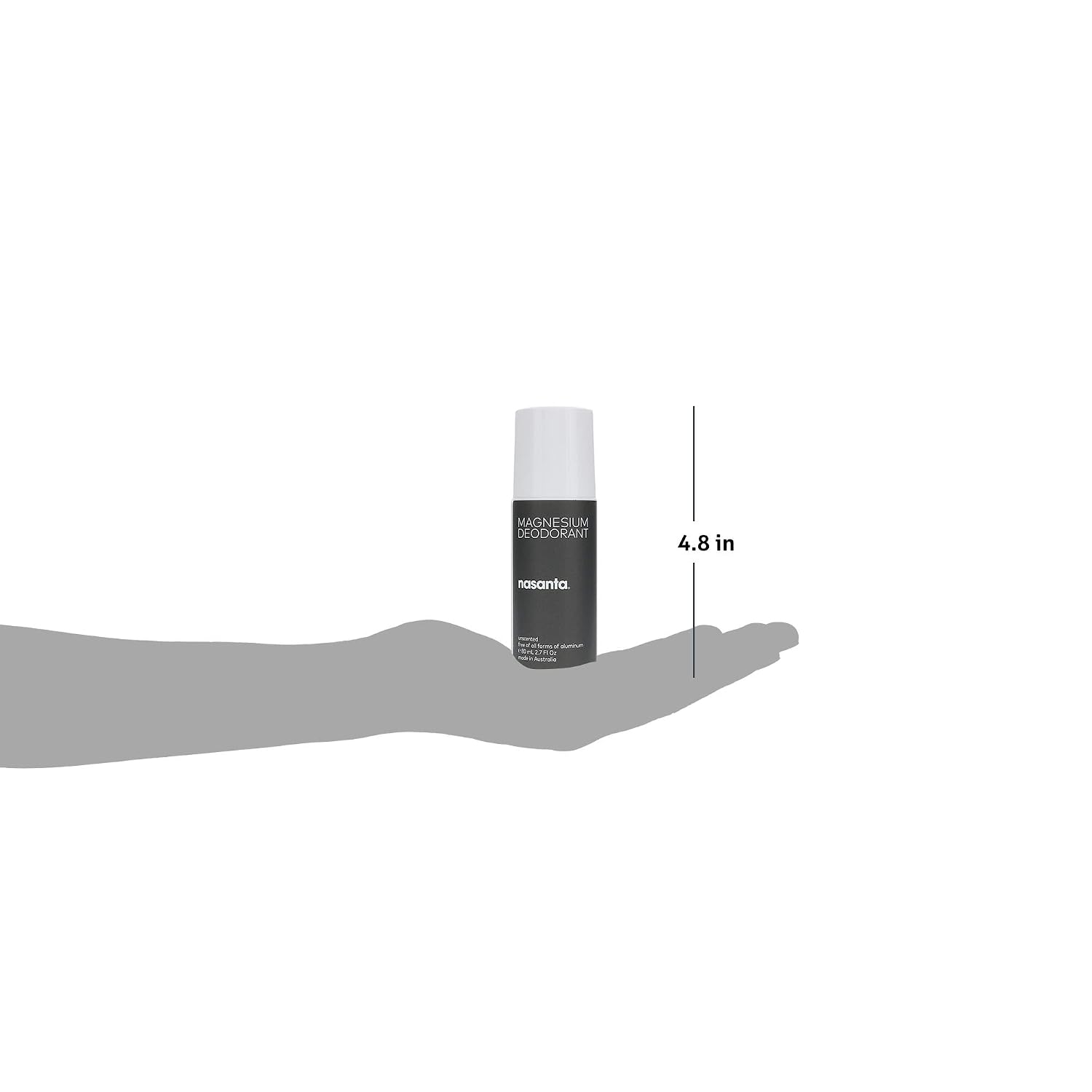 nasanta Magnesium Deodorant, Aluminum Free for Women & Men – 99.5% Natural or Naturally Derived, Clinically Tested for Sensitive Skin