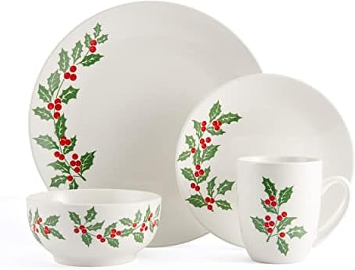 Studio Nova Kendall 16 Piece Dinnerware Set - White Porcelain Modern Tableware with Coupe Shapes & Unique Rim Design - Includes Dinner Plates Bowls