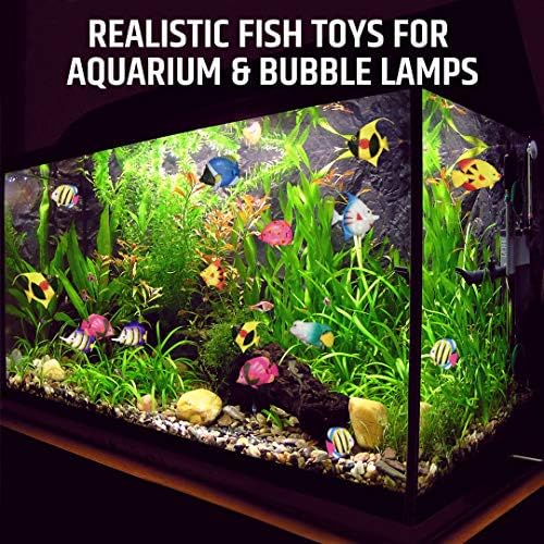 Brewish Artificial Lifelike Plastic Fish for Aquarium Tank Decorations Ornaments | Random Pattern Moving Floating Fishes Toy for Swimming in Bubble