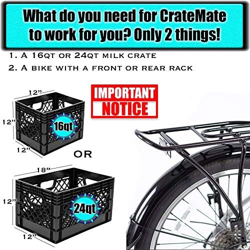 DIY Conversion/Bike Dog Carrier Package (Crate NOT Included) Padded Liner is 2 Sizes in One + 4 Point Safety Harness & Heavy Duty Fasteners Holds