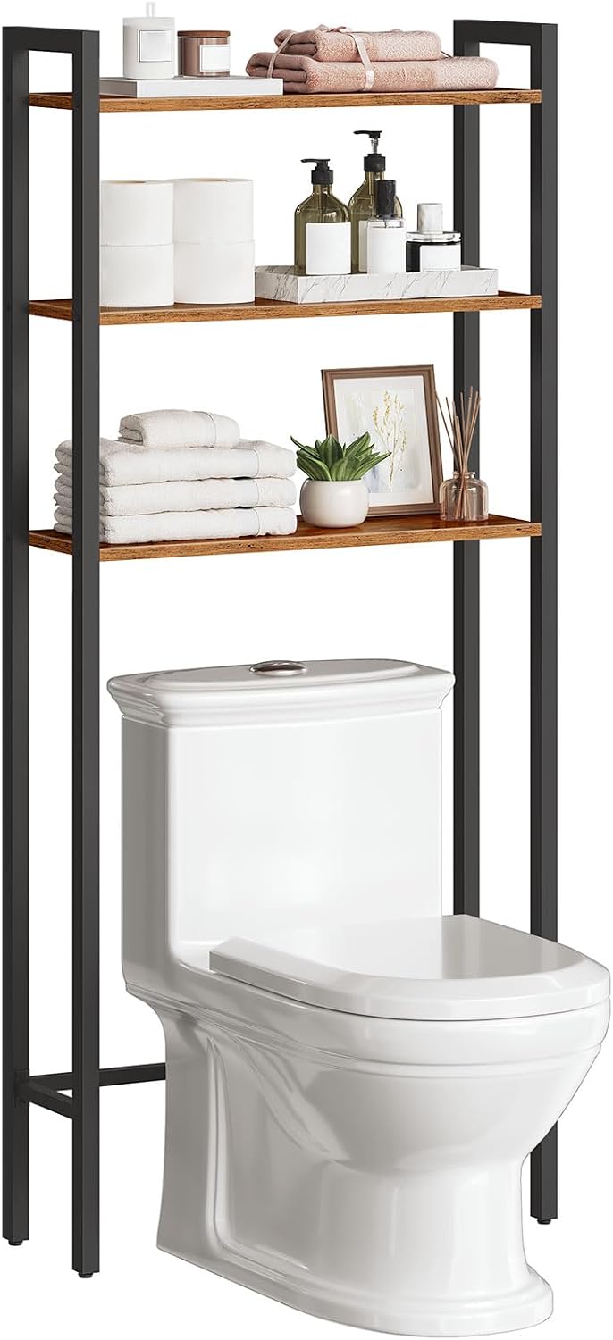 HOOBRO Over The Toilet Storage, 3-Tier Bathroom Organizer Shelf Over Toilet, Freestanding Bathroom Storage Shelves, Space Saver